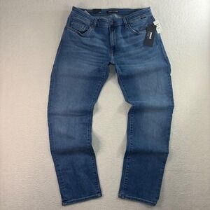 Mavi Marcus Jeans Slim Straight Leg Men 36x32 Blue Faded Whiskered SuperMove NWT